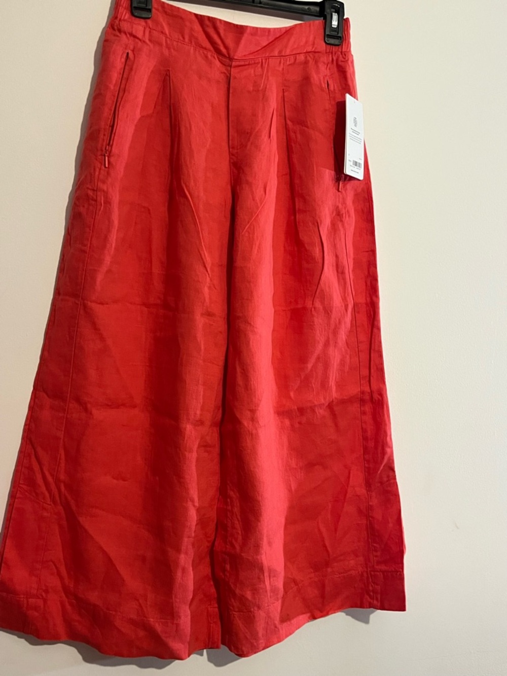 Athleta Bright orange Linen Wide Crop Pants